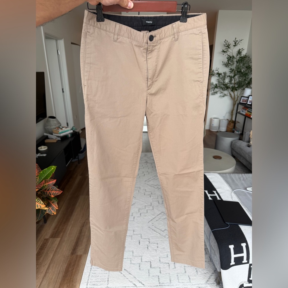 Theory Beige Slim Stretch Chinos - Men's
